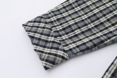 Camisa de Manga Larga a Cuadros con Bolsillo Bordado para Hombre - Image 8