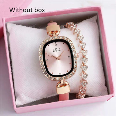Reloj de Pulsera para Mujer con Brazalete de Diamantes - Conjunto de 2 Piezas - Image 23