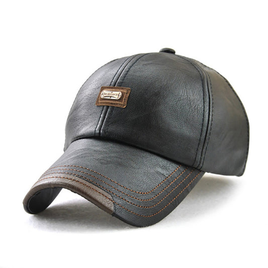 Gorra de Béisbol en Cuero Genuino para Hombre