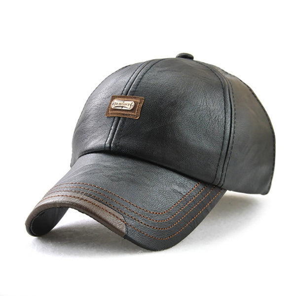 Gorra de Béisbol en Cuero Genuino para Hombre