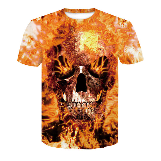 Playera Hombre Calavera Póker 3D - Cuello Redondo Manga Corta Verano Casual - Image 19