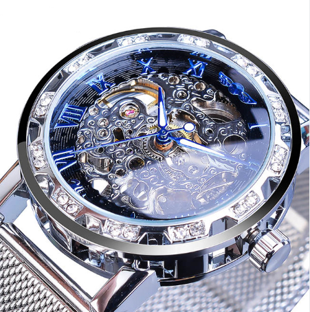 Reloj Mecánico Automático WINNER con Diamante Hueco para Hombre