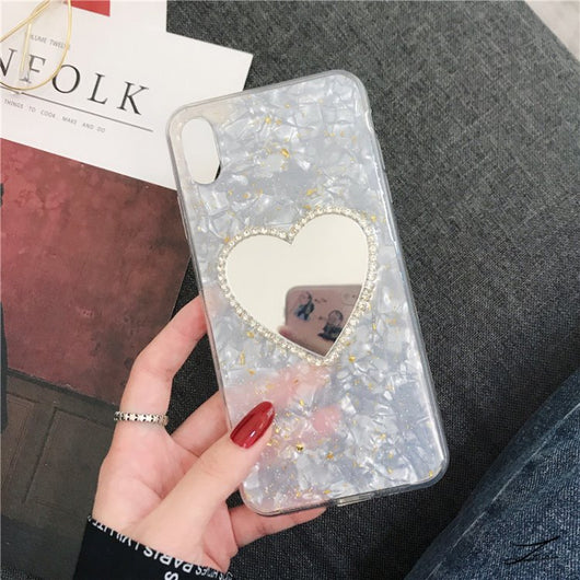 Funda para teléfono con espejo y detalles en pan de oro Love - Image 15