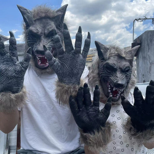 Máscara de Lobo con Guantes Animal - Disfraz Integral de Lobo - Image 2