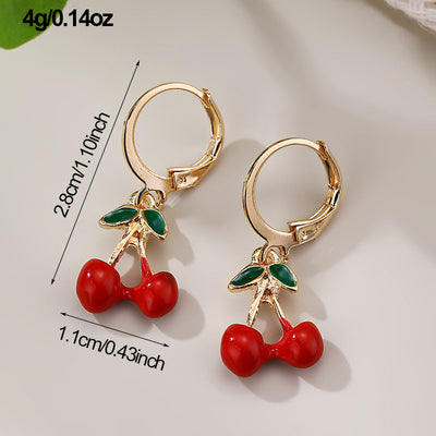 Aretes de Clip Frutal para Mujer - Uva y Fresa en Metal - Image 13