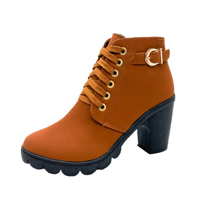 Botas Martin de Tacón Grueso con Hebilla Metálica para Mujer - Image 17