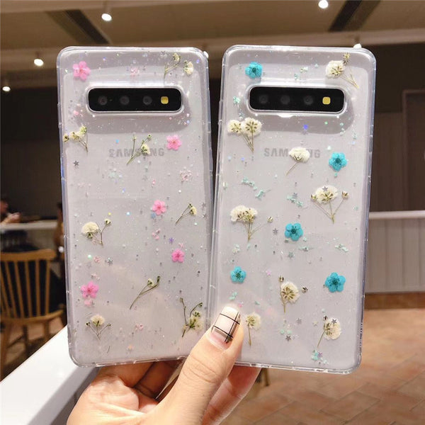 Funda para Celular con Diseño Floral en Resina Epoxi