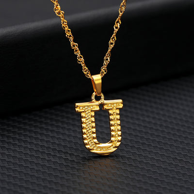 Collar con Colgante de 26 Letras Chapado en Oro - Image 23