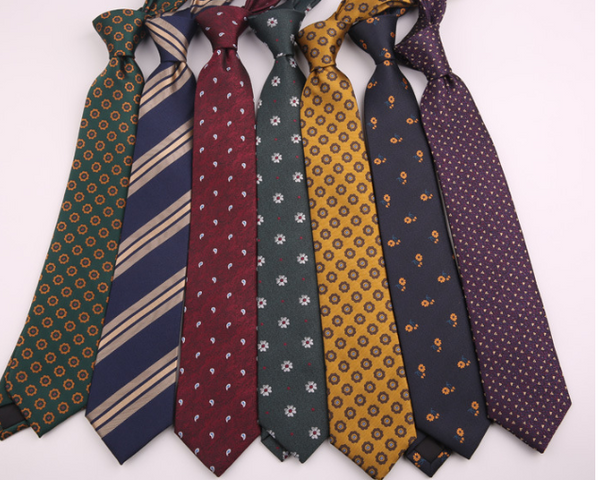Corbata Formal de Poliéster con Diseño Floral y Rayas para Hombre