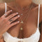Multi-layer Moon Pendant Necklaces for Women Bohemian Wafer Elegant Necklace Golden