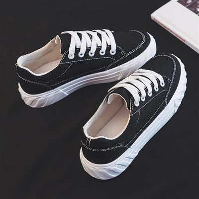 Tenis Blancos Casuales Planos - Estilo Urbano Minimalista