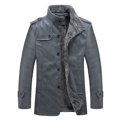 Chaqueta de Cuero Slim Fit Coreana para Hombre con Forro de Piel Gruesa - Image 3