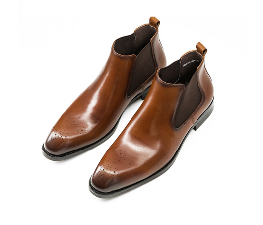 Botas Martin Hombre Punta Cuadrada Estilo Británico Talladas - Image 4