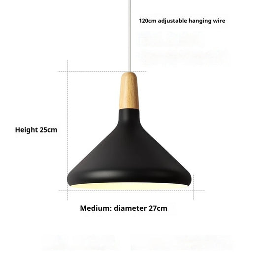 Lámpara Colgante Nórdica de Madera Sólida y Aluminio Diseño Minimalista - Image 13