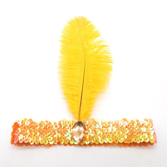 Diadema de Plumas de Avestruz con Diamantes y Lentejuelas - Image 2