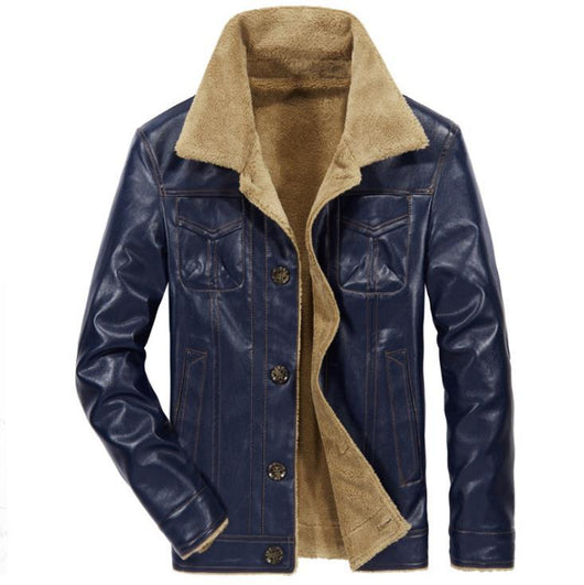 Chaqueta de Cuero Velvet Impermeable y Cortavientos para Hombre Talla Grande - Image 3