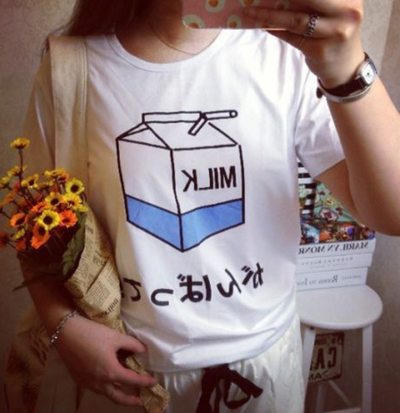 Remera Harajuku Milk Box Japonesa - Image 4