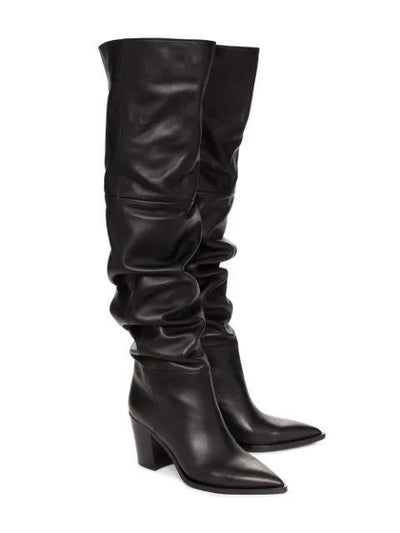Botas Altas de Cuero con Tacón Grueso y Punta Afilada - Image 7