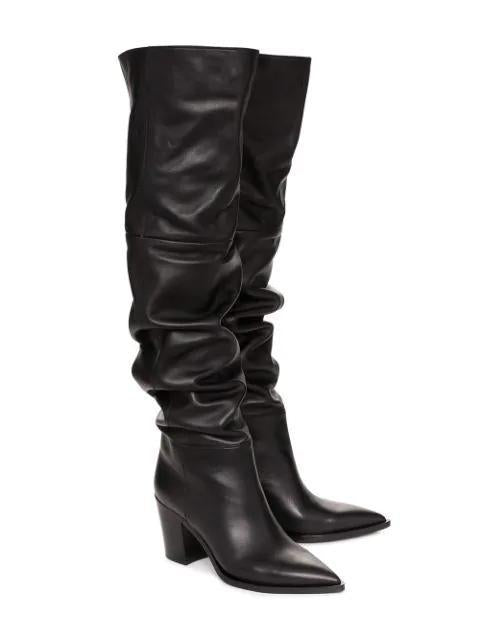 Botas Altas de Cuero con Tacón Grueso y Punta Afilada - Image 7