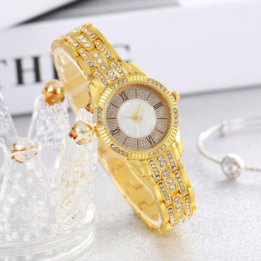Reloj de Pulsera Elegante de Lujo con Diamantes Incrustados y Superficie de Cielo Estrellado para Mujer - Image 3
