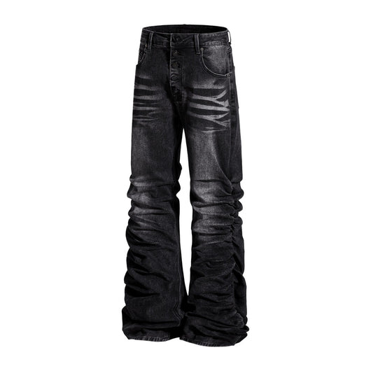 Jeans de Diseñador para Hombre con Pliegues Texturizados y Corte Premium - Image 2