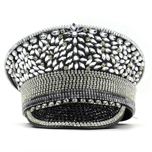 Gorra de Diamantes Plateada con Lentejuelas para Novia y Eventos - Image 2