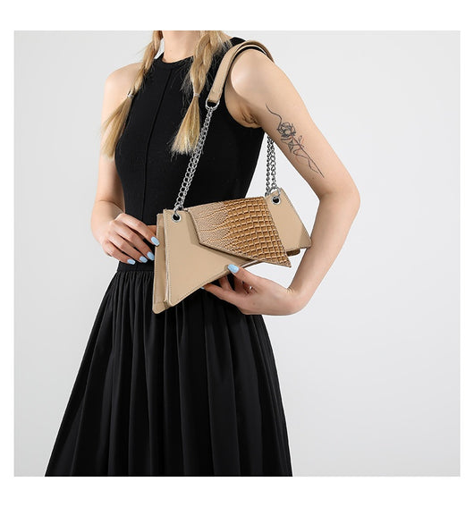 Cartera Cuadrada de Cuero Brillante con Patrón de Piedra para Mujer - Image 28