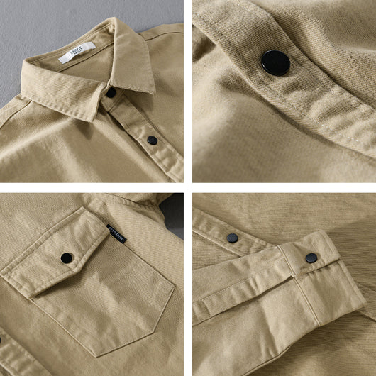 Camisa de Trabajo Manga Larga para Hombre - Diseño Simple y Versátil - Image 9