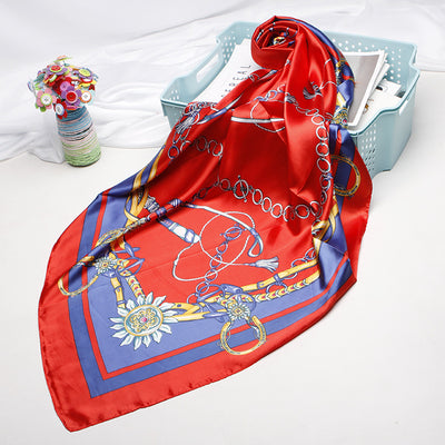 Pañuelo de Seda Estampado Versátil - Bufanda Multifuncional para Mujer - Image 23