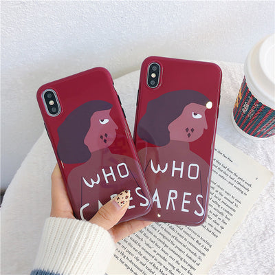 Funda para Celular Han Feng Rojo Vino Personalidad Chica - Image 4