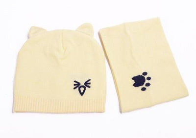 Conjunto Gorro y Bufanda Tejida para Bebé - Protección Invernal con Diseño Gato - Image 12