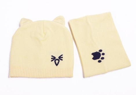Conjunto Gorro y Bufanda Tejida para Bebé - Protección Invernal con Diseño Gato - Image 12