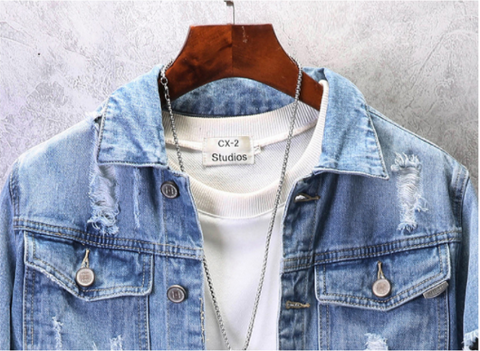 Chaqueta de Mezclilla Desgarrada con Estilo Casual - Image 5
