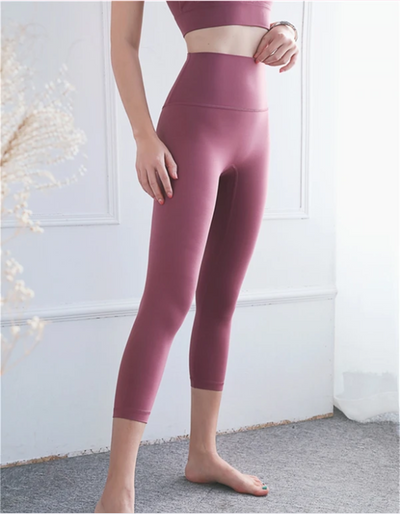 Pantalones Yoga Crop Cintura Alta Nude Ajustados - Image 5