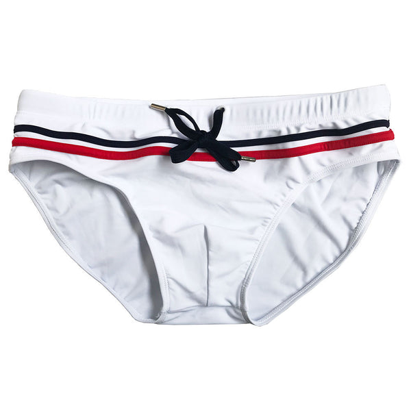 Shorts de Baño Blancos Corte Triangular para Hombre - Image 14