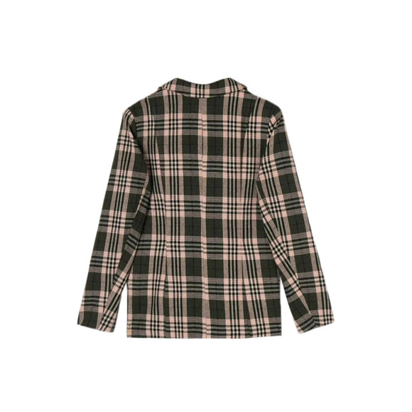 Saco de Cuadros con Dos Botones - Conjunto de Combinación de Colores