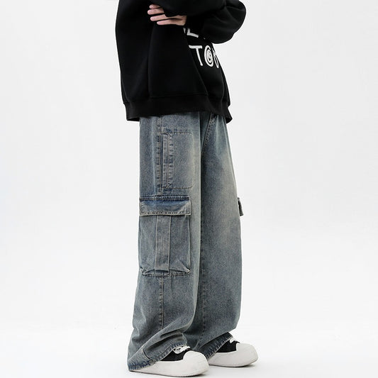 Pantalones Rectos Anchos Estilo Retro para Hombre - Image 2
