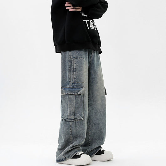 Pantalones Rectos Anchos Estilo Retro para Hombre - Image 2