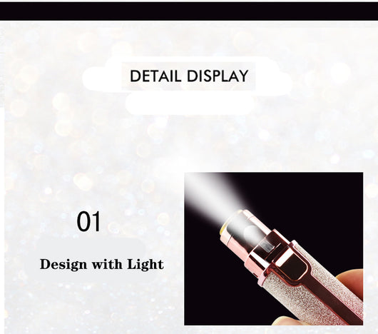 Depiladora Eléctrica Compacta con Diseño de Labial y Perfilador de Cejas Automático - Image 2