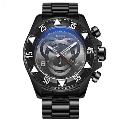 Reloj Deportivo Hombre Tres Ojos Luminoso Esfera Grande Acero Inoxidable - Image 6