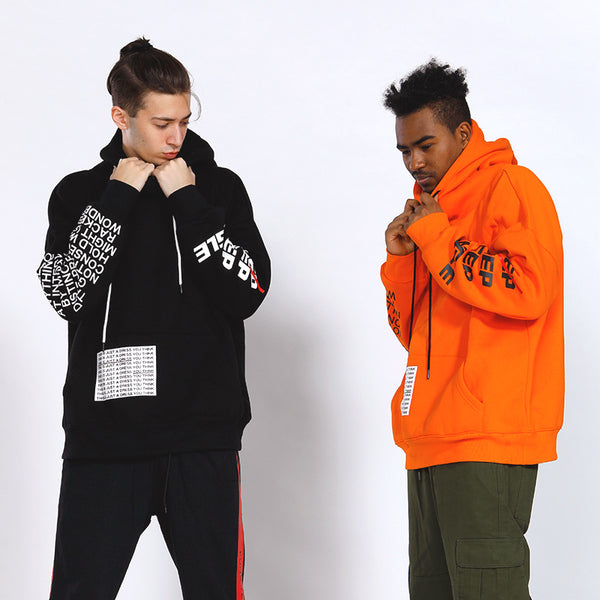 Sudadera Oversized con Capucha y Letras Estampadas en Terciopelo