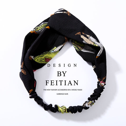 Diadema de Chifón Floral con Nudo Cruzado - Image 2