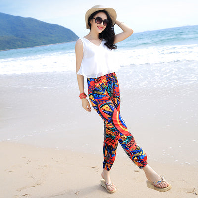 Pantalones Bohemios Estampado Nacional - Talla Grande Primavera Verano - Image 5