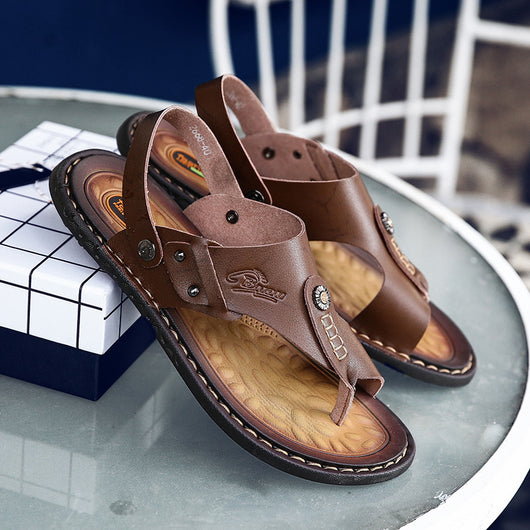 Sandalias de Cuero para Hombre Talla Grande con Diseño de Dos Dedos - Image 17