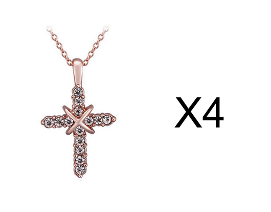 Cadena de Clavícula con Cruz de Jesús Tachonada - Image 6