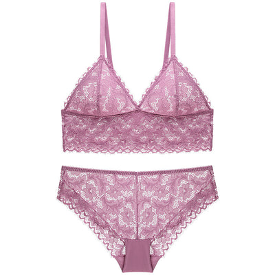 Conjunto de Brasier de Encaje sin Varillas para Mujer