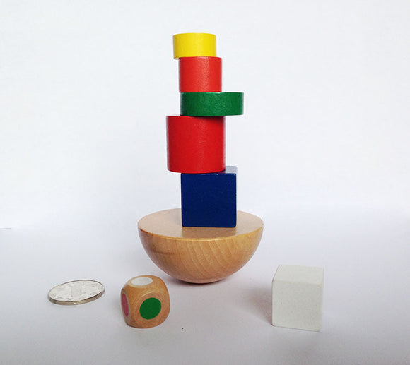 Juego de Equilibrio Hemisférico con Puzzle de Madera y Bolsa de Tela