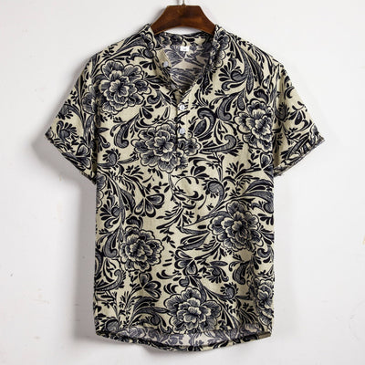 Camisa Floral Manga Corta para Hombre Talla Grande - Image 9