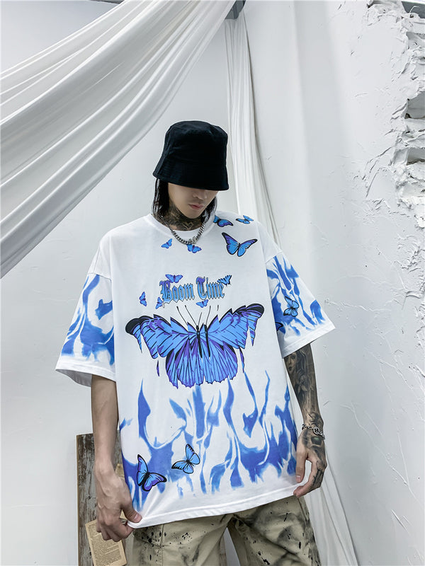 Camiseta Mariposa Tide de Manga Corta para Hombre