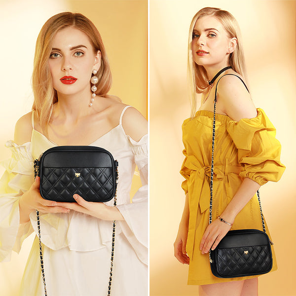 Bolso de Hombro Cuadrado con Cadena Dorada - Estilo Fashion Minimalista